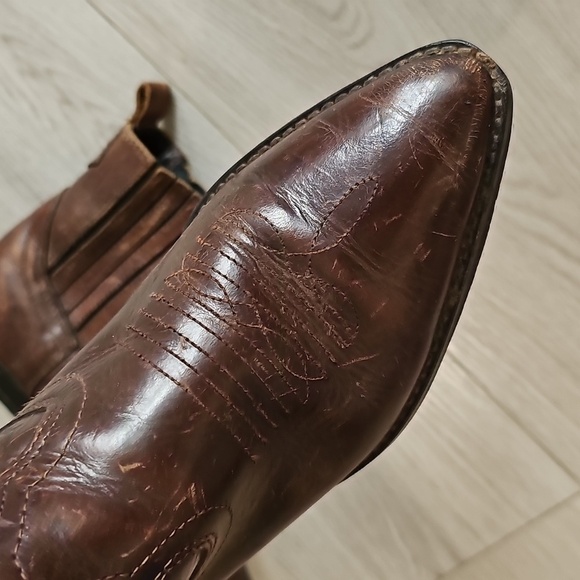 Vintage Ranchero Western Heritage Leather Ankle Cowboy Cowgirl Boots, Size 7 - Picture 5 of 17